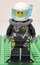 Lego Fire Fighter Scuba Diver Minifigure Mask Tank Flippers Gauges Pattern