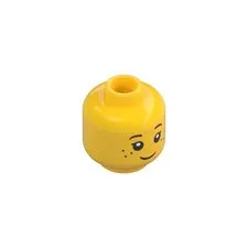 LEGO Minifig Head with Black Eyelashes, Brown Eyebrows, Freckles Pattern inv.630