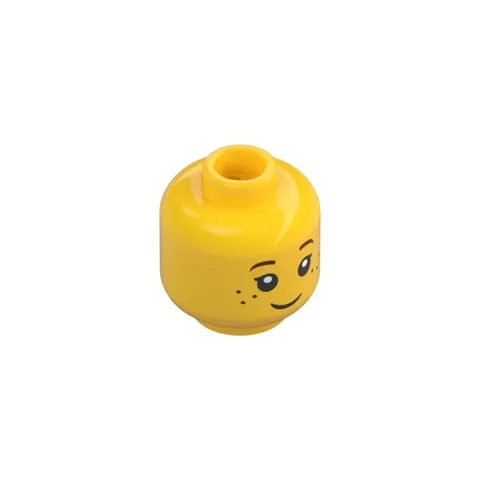 LEGO Minifig Head with Black Eyelashes, Brown Eyebrows, Freckles Pattern inv.630