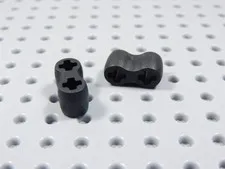 LEGO Lot of 2 Black 1x2 Rubber Technic Axle Connectors BR