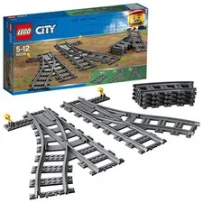 LEGO 60238 City Trains Switch Tracks 6 Pieces, Toy Train Track Extension Pack, A