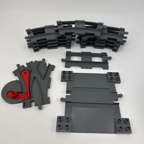 LEGO Duplo Train Tracks 9 Curved 1 Straight, Switch Track And Crossing