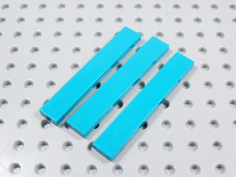 LEGO Lot of 3 Bright Bluish Green 1x6 Smooth Tiles Plates BM