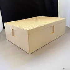 LEGO White Stackable Storage Container Box with Studded Baseplate Hinged Lid