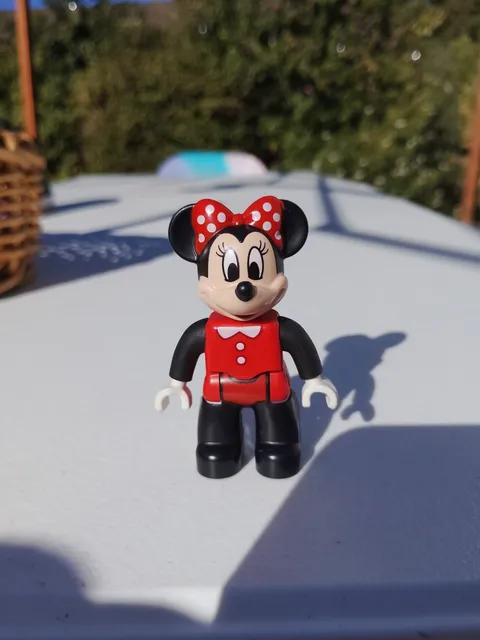 LEGO Duplo Minnie Mouse Figure Red White Polka Dot Bow No Skirt Disney