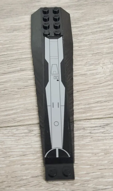 Lego 45301pb023 Black Wedge 16 x 4 Triple Curved SW V-Wing Starfighter Pattern