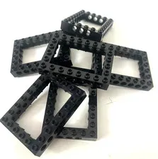 Lego Lot of 7 Technic Brick Open Center 4x6 Black Frame Rectangular 32531