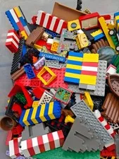 9 Lbs Vintage Lego Block Vehicle Etc Lot Red Yellow Blue Lot 2