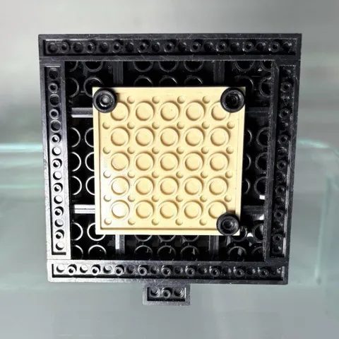 LEGO Black Brick-Built Display Stand Base w/ Tan Plate, Plastic