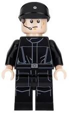 LEGO [No Color/Any Color] Imperial Shuttle Pilot - Light Nougat Head with Headse
