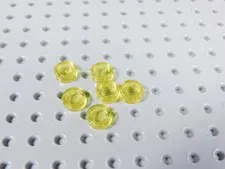 LEGO Lot of 6 Trans Yellow 1x1 Round Smooth Tiles Plates BA