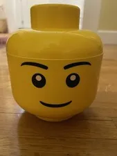 Lego Boy Head Storage Container Stackable Yellow 