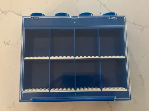 LEGO Minifigure Display Case - 8 Figures - Blue - Stackable Storage - Retired