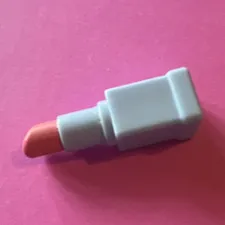 LEGO Minifigure Handheld Accessory Lipstick Piece White with Pink Tip