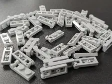 Lego x50 New Light Bluish Gray Plate, Modified 1 x 2 with Bar Handle  # 60478