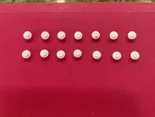 4073 LEGO Parts Plate Round 1x1 Stud Straight Side WHITE (14)