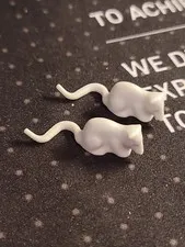 Two (x2) LEGO NEW LIGHT GREY GRAY RAT ANIMAL FOR HARRY POTTER FIGURES