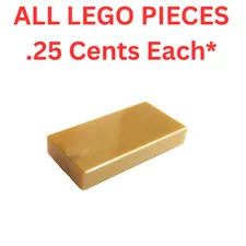 LEGO Tile 1x2 with Groove Pearl Gold 3069 - Genuine LEGO Parts Pieces Bulk