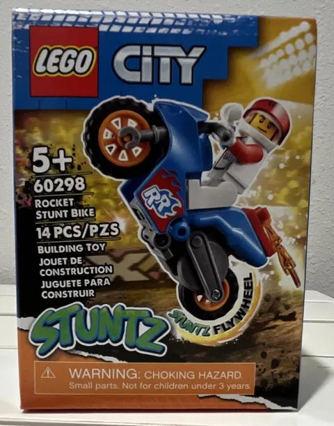 LEGO City Stuntz 60298 Rocket Stunt Bike 14 pcs Pull-Back, Age 5+