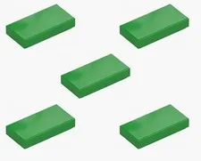 5 New LEGO Bright Green 1x2 Tile 3069 flat tile smooth finish trim flat 6195258