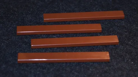 (4) 1x8 Reddish BROWN Smooth Finishing Tile Bricks - NEW Lego Parts ~
