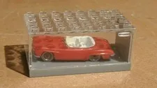 Rare Vintage 1960 LEGO 1:87 scale MERCEDES 190SL red toy car W/ garage case 