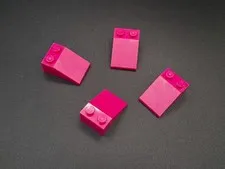 LEGO - 4x - Modified Brick - Slope - 33 3x2 - Magenta - 3298