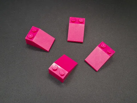 LEGO - 4x - Modified Brick - Slope - 33 3x2 - Magenta - 3298