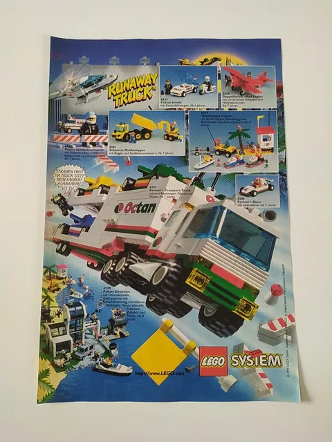Rare Advertising Flyer Promotional Sheet LEGO City City 6334 6615 6581 6598 6625 1997