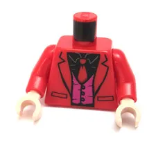Lego Two Face Minifigure Torso Black Shirt Red Tie & Jacket Part 973pb3765c01