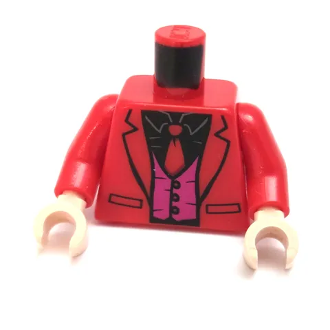 Lego Two Face Minifigure Torso Black Shirt Red Tie & Jacket Part 973pb3765c01