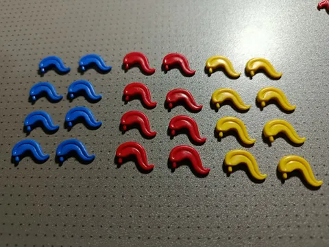 LEGO Vintage Castle Minifigure Plumes x 24 Red, Blue  and Yellow 4502c