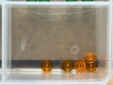 LEGO Parts - Trans-Orange Plate, Round 1 x 1 - No 4073 - QTY 5