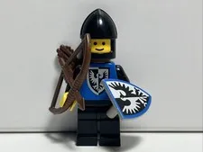LEGO Castle Black Falcon Archer Minifigure 1980'S Vintage W/ Shield