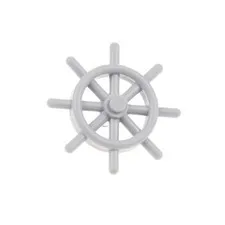 1x LEGO Steering Wheel 2x4x4 Light Gray Pin With Slot Nautik Ship Boat 52395