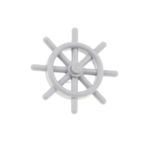 1x LEGO Steering Wheel 2x4x4 Light Gray Pin With Slot Nautik Ship Boat 52395