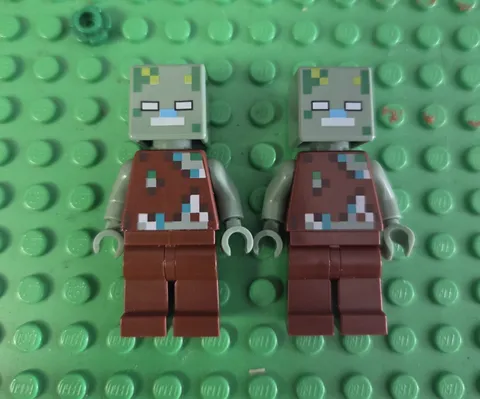 Lego Drowned Zombie Two Minifigures Minecraft 21178