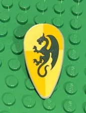 LEGO Part Shield with Dark Green Dragon