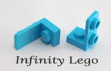 8 LEGO Medium Azure Bracket 1 x 1 with 1 x 2 Plate Up (73825) - 8 Pieces