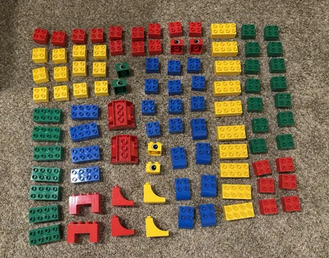 LEGODUPLO Bulk Lot Assorted Bricks & Pieces Mixed Classic Colors 97 Piece Set