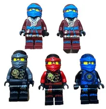 LEGO Minifigure NINJAGO Red Blue Black Lot Set Bulk Sale