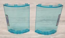 Lego 46361 Translucent Trans Light Blue Cylinder Quarter 4 x 4 x 6 Lot Of 2