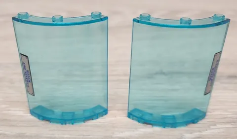 Lego 46361 Translucent Trans Light Blue Cylinder Quarter 4 x 4 x 6 Lot Of 2