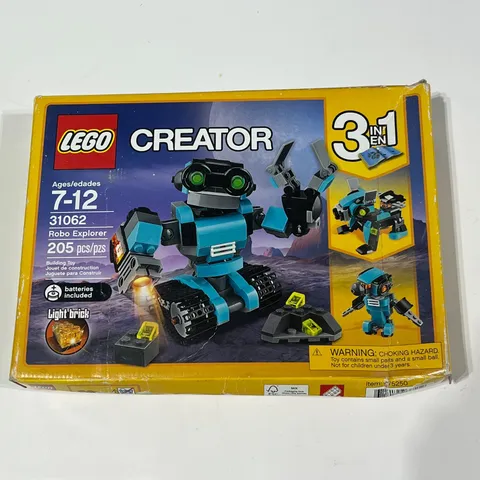 LEGO CREATOR: Robo Explorer (31062) 3 in 1 toy - New with Damaged Box Ages 7-12