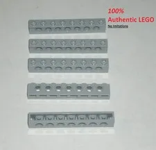 LEGO NEW 1x8 Light Bluish Grey Technic Brick with Holes (5x) 4211442 Brick 3702