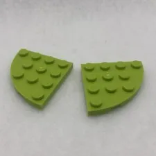 LEGO 30565 Lime Plate, Round Corner 4 x 4 (x2)
