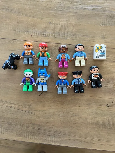 Lego Duplo Lot Of 9 Figures Mixed Characters Batman Police Fireman