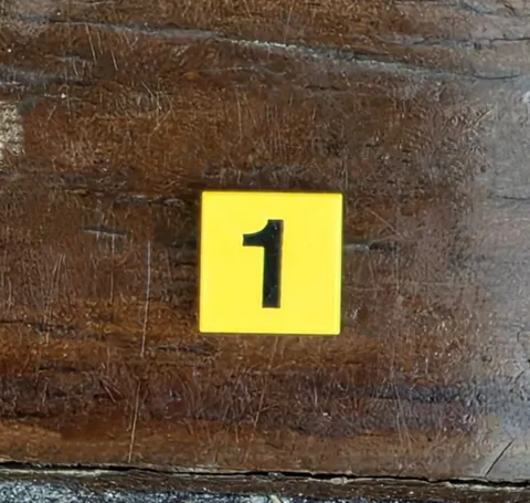 LEGO Yellow Tile 1 x 1 with Black Number 1 Pattern - Victory Lap Raceway