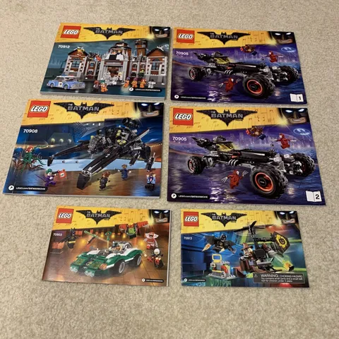 Lego Batman Movie Set Lot of 6 Instruction Manuals 70903 70905 70908 70912 70913
