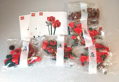 LEGO Botanical Bags 3, 4, 5, & 6 (two) Appears to be Bouquet of Roses set 10328?